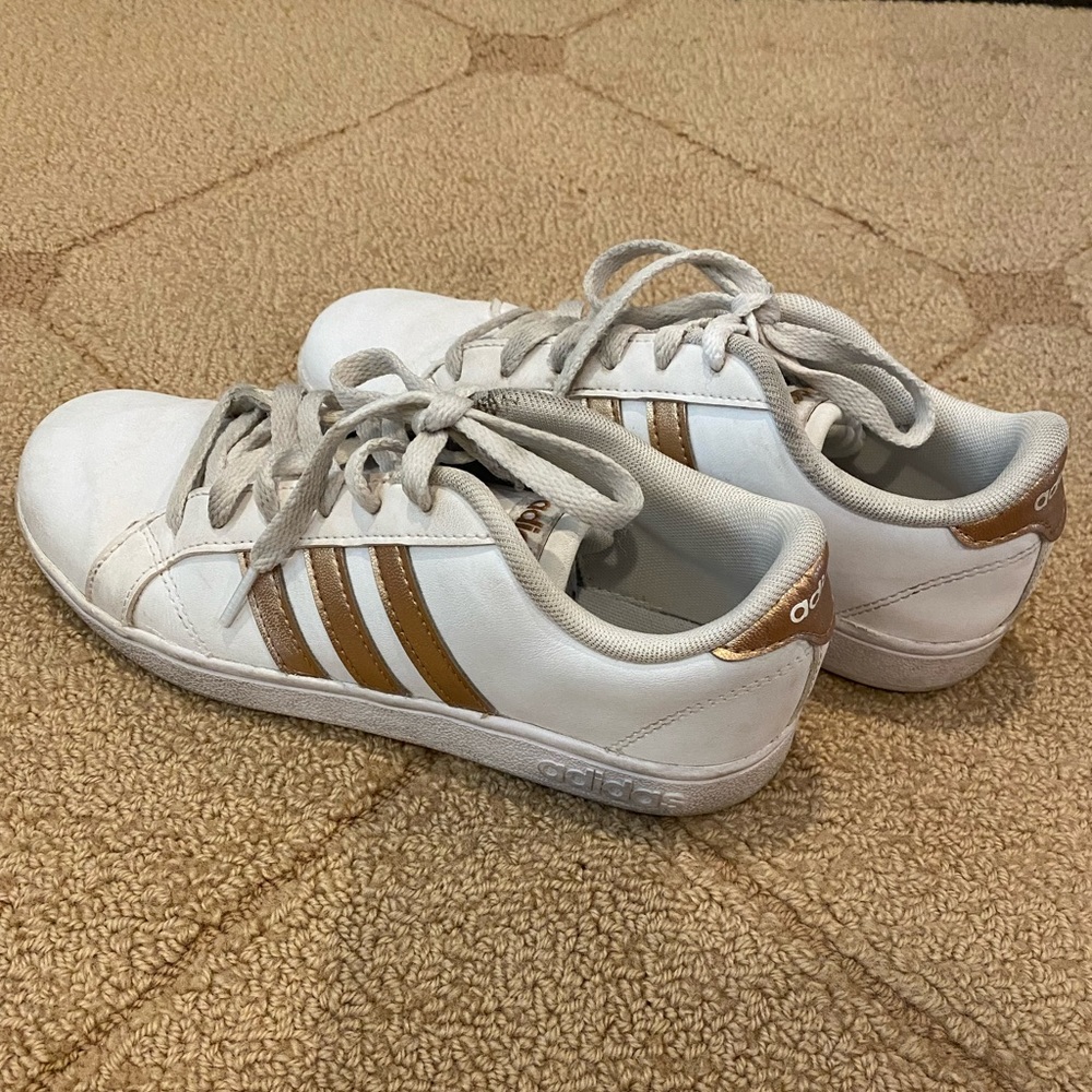 Rose Gold and White Adidas Youth Girls
